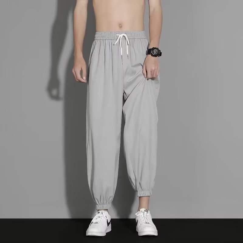 Men’s Straight Draping Elastic Waist Quick-Dry Casual Pants