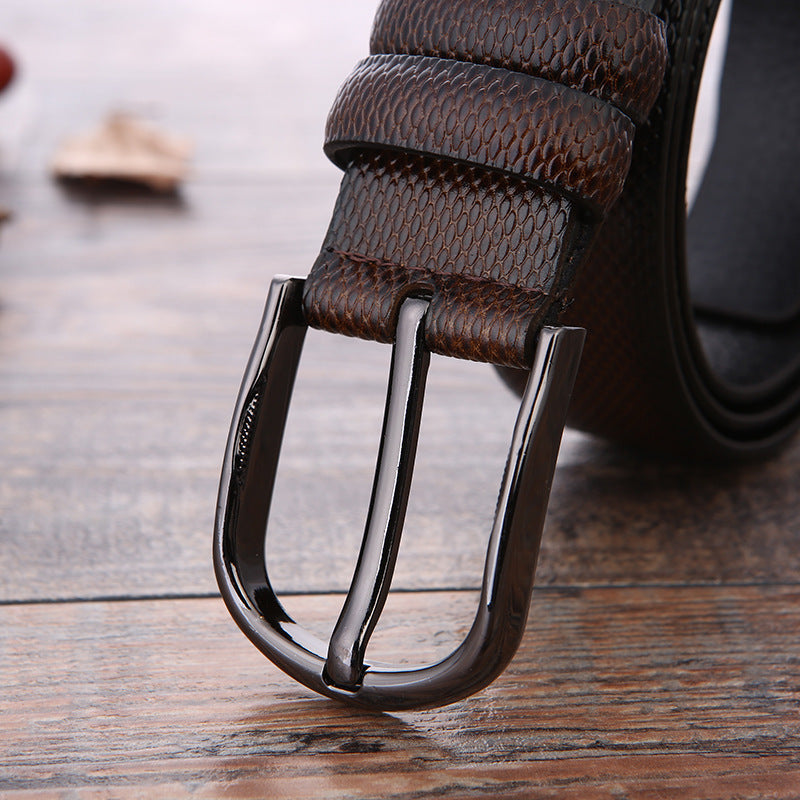 Men’s Business Belt – European & American Fashion, Laser Logo