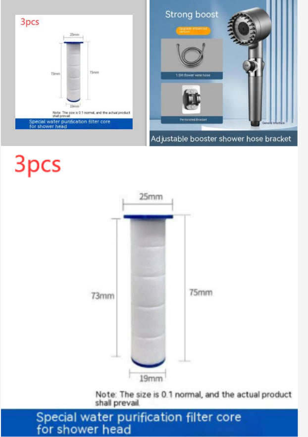 3-Gear Adjustable High-Pressure Shower Head – Household Bath Nozzle with Hose