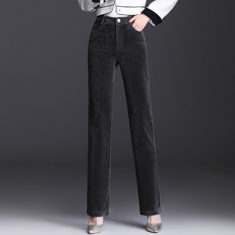 High Waist Straight Corduroy Women's Pants – Loose Lamp Wick Style