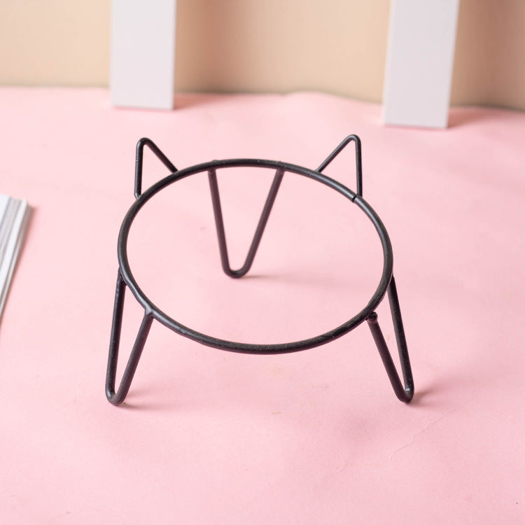 Ceramic Pet Bowl High Foot Neck Protection Snacks Anti-black Chin Oblique Mouth