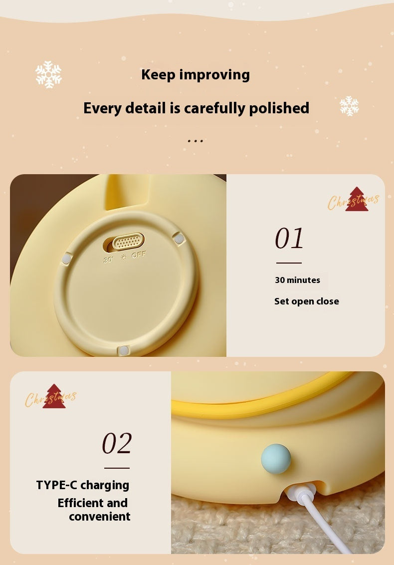 Silicone Xmas Tree Night Light Rechargeable Eye Protection