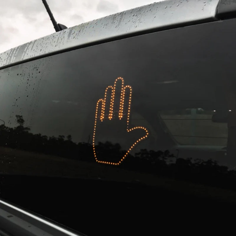 Funny LED Illuminated Car Gesture Light with Remote, Middle Finger Road Rage Sign Lamp