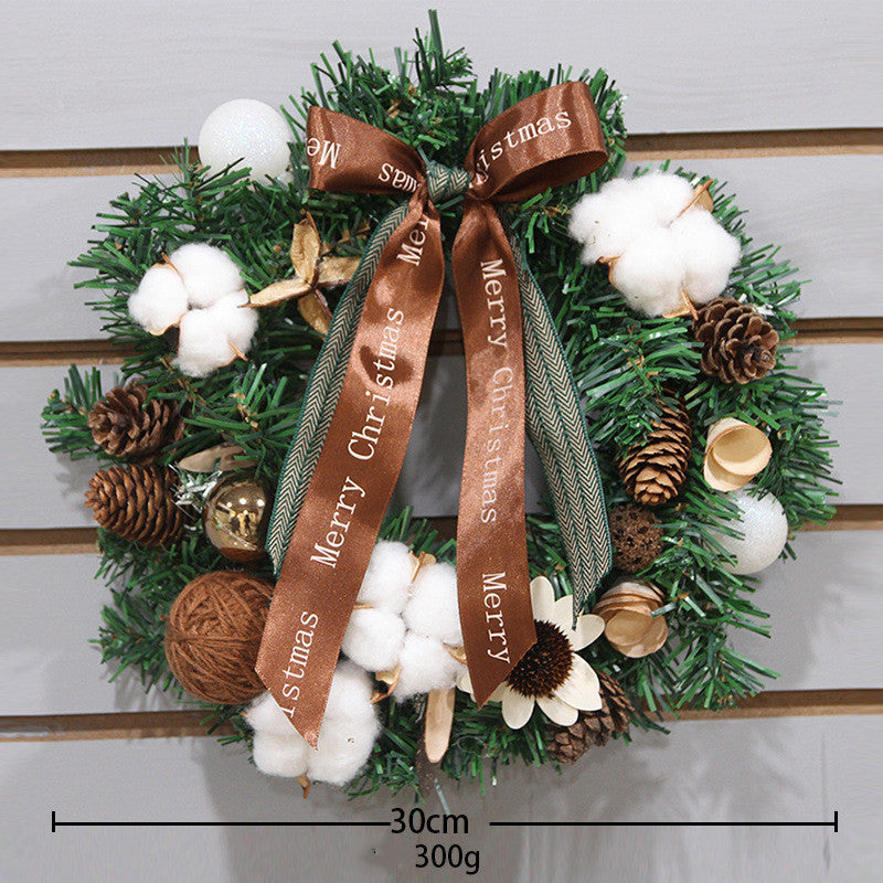 Simulation Cotton Pine Cone Door Hanging Christmas Home Decoration