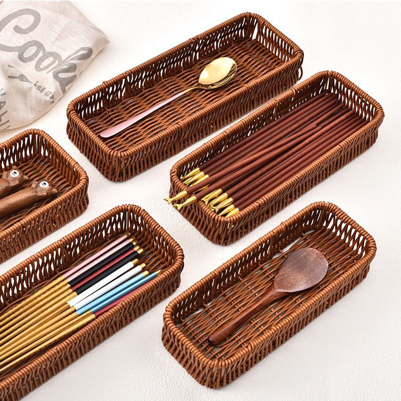 Rattan Desktop Storage Box Kitchen Drawer
