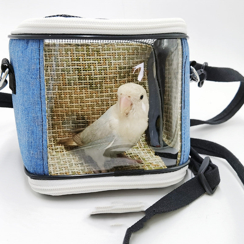 Plastic Portable Parrot Carrying Cage with Removable Cushion