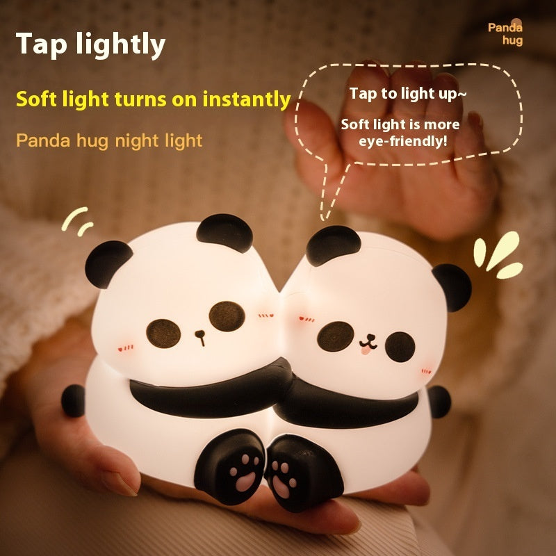 Silicone ABS Panda Led Night Lamp For Desk Rechargeable