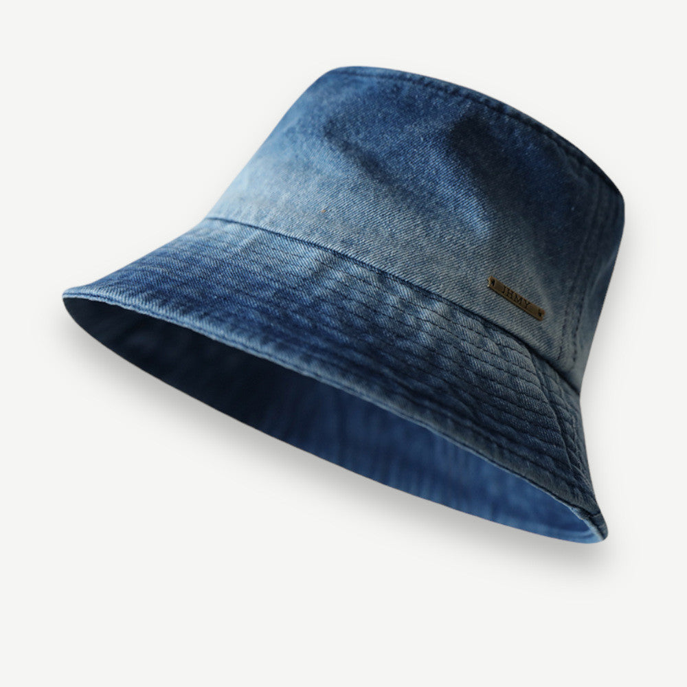 Washed Tie-Dye Cotton-Polyester Fisherman’s Hat with Short Brim
