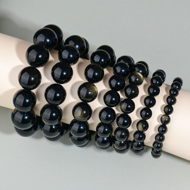 Year Of Birth Obsidian Bracelet Couple