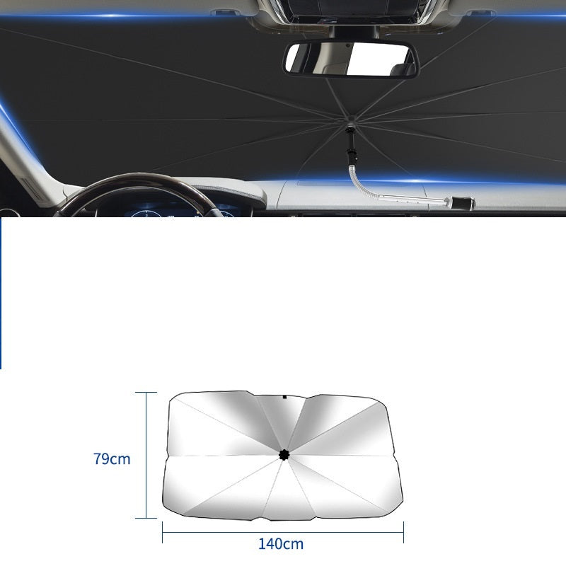 Foldable Car Windshield Sun Shade Umbrella, UV Protection and Heat Insulation Front Window Cover