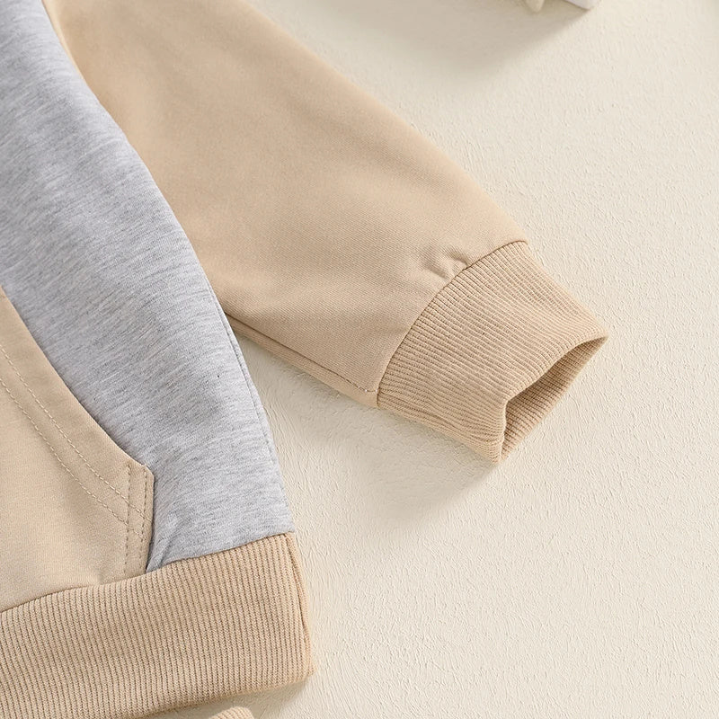 Boys Long Sleeve Ribbed Cotton Two Piece Set Regular Fit