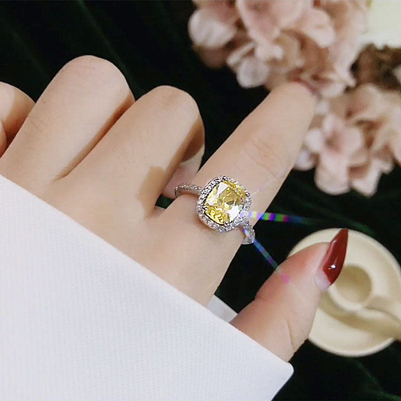 Womens Engagement Rings White Gold Alloy Trendy Anelli