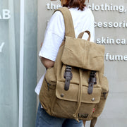 Men And Women Canvas Backpack Large-capacity Bucket