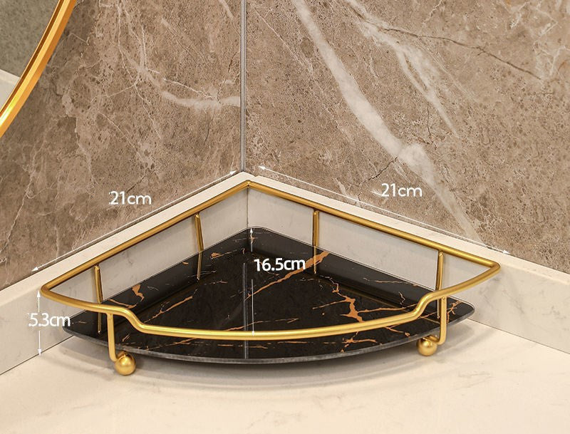Light Luxury Triangle Bathroom Storage Shelf – Vanity Organizer