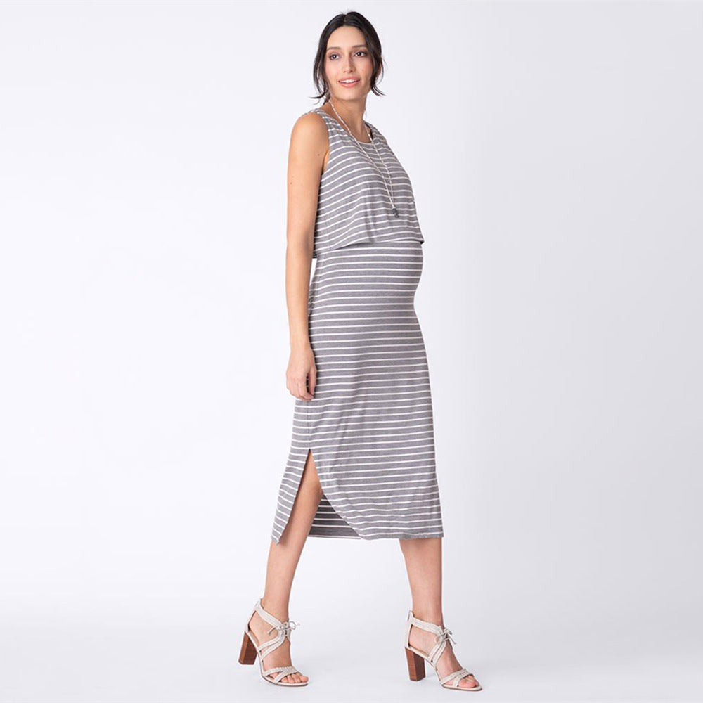 Multifunctional Mother Breastfeeding Sleeveless Dress