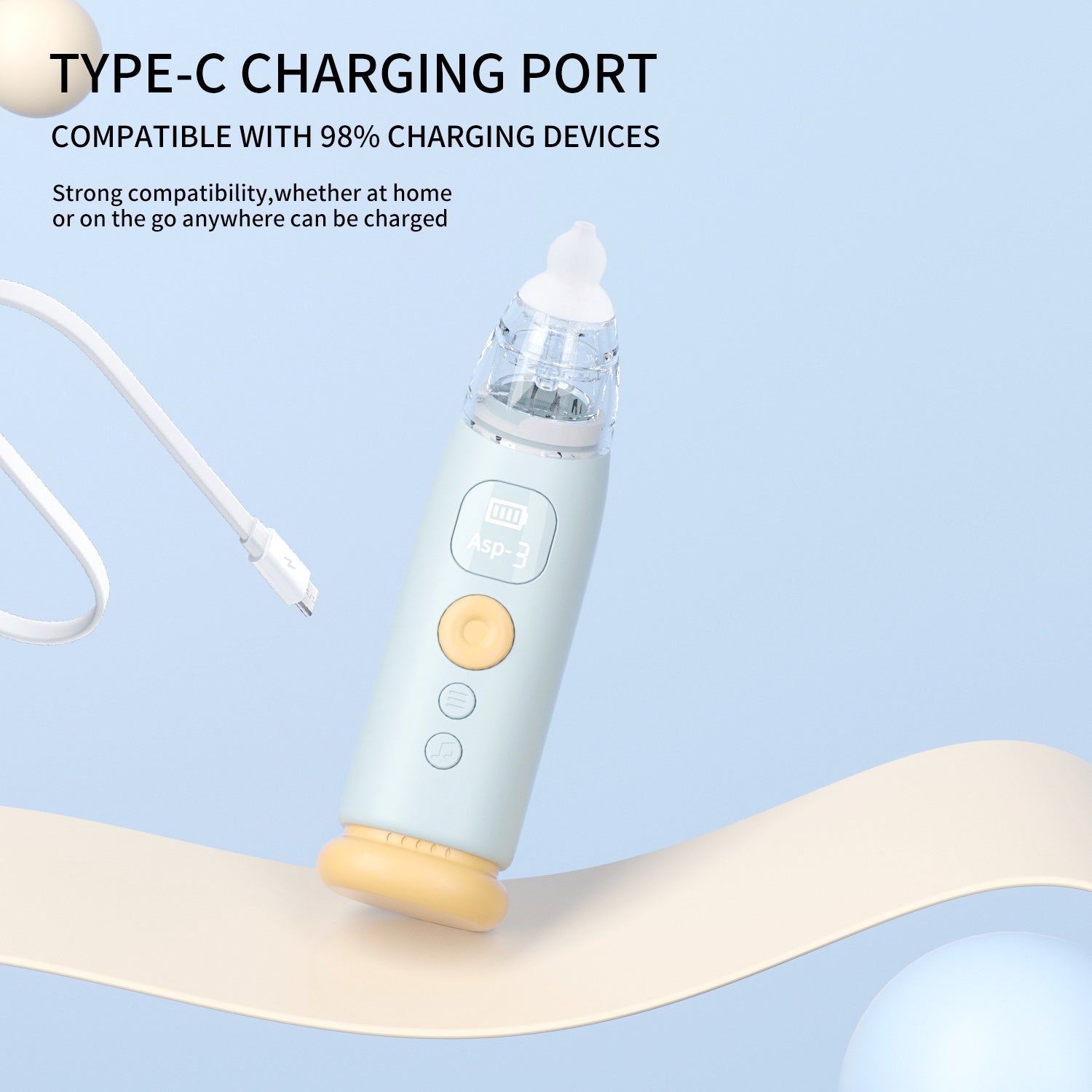 Baby Electric Nasal Aspirator – Household Suction Device with Removable Cleaning and Three Suction Levels
