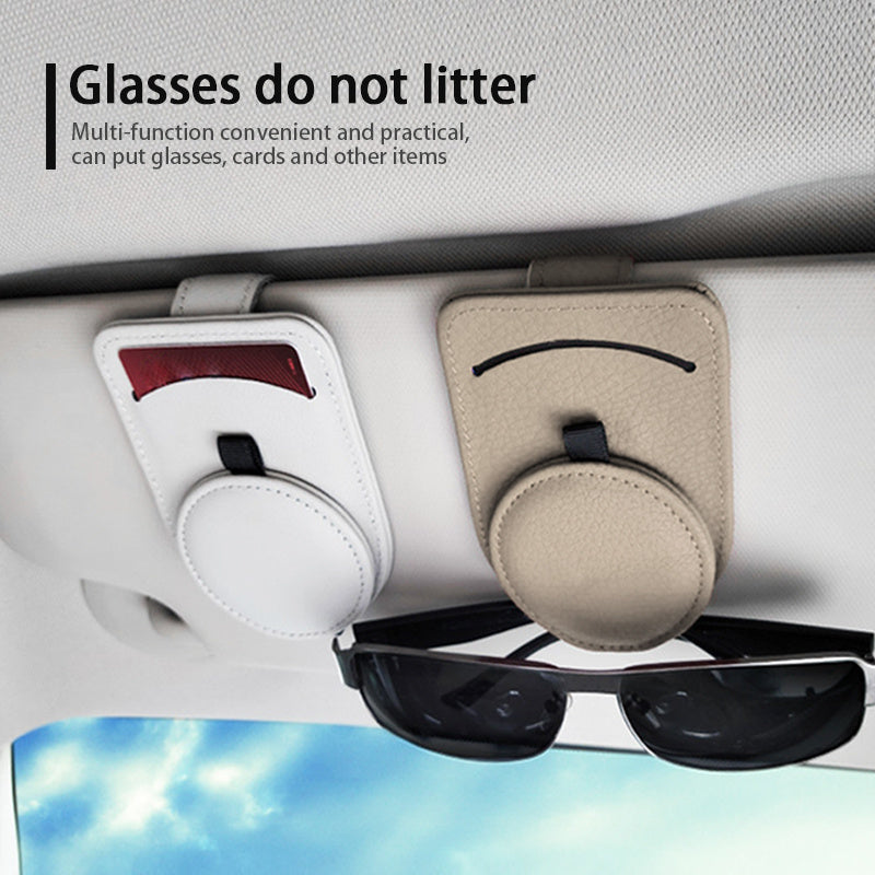 Universal Car Glasses Holder – Sun Visor Eyeglasses Clip & Sunglasses Case, Auto Interior Accessories