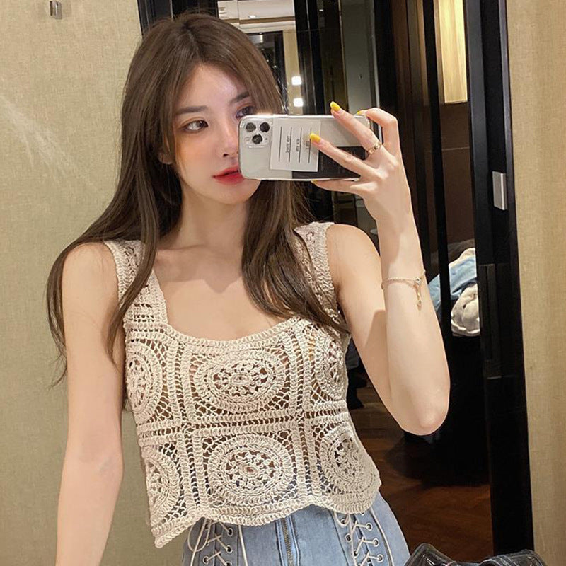Women's Knitted Sleeveless Tank Top – Chic French-Style Summer Knitwear