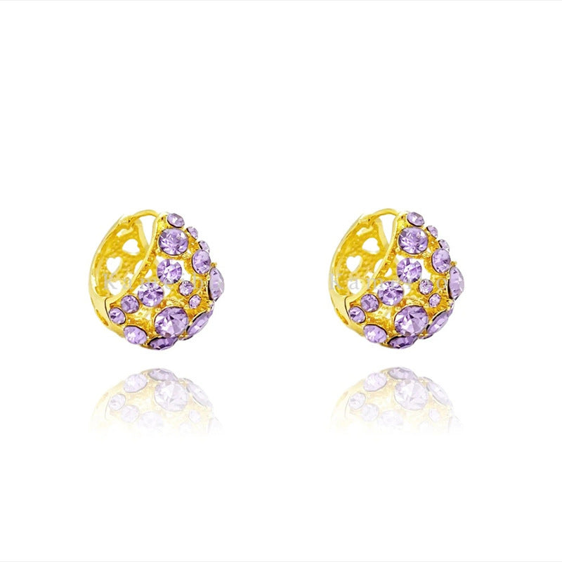 Women's Purple Diamond Ear Clip – Alloy Light Luxury Jewelry