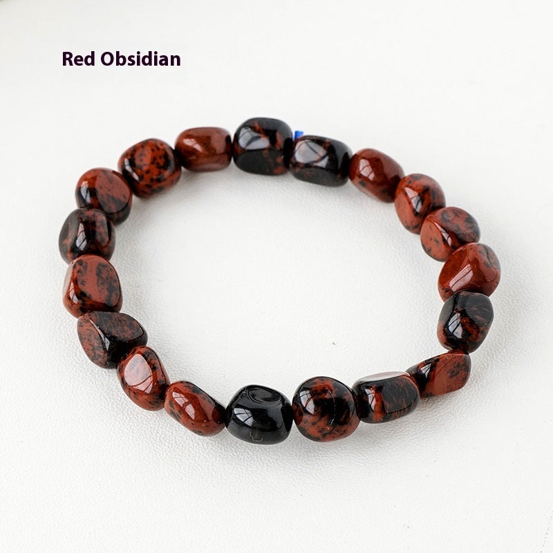 Natural Amethyst Large Particle Gravel Rolling Stone Bracelet