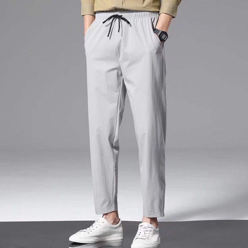 Men’s Ice Silk Nine-Point Sweatpants – Loose Thin Breathable Style