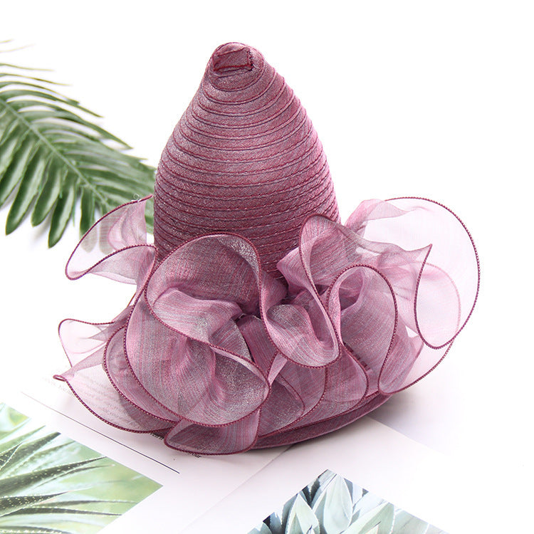 Women's Korean Lace Organza Wide Brim Foldable Sun Hat