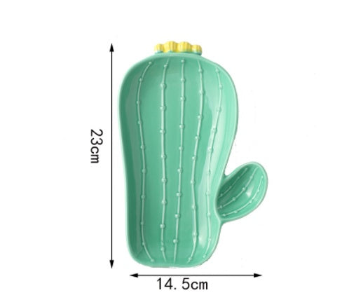 Cactus Bowls And Plates Japanese Style Cartoon Ceramic Tableware