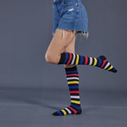 Striped Free Size Knee-length Half Student Dance Socks Women