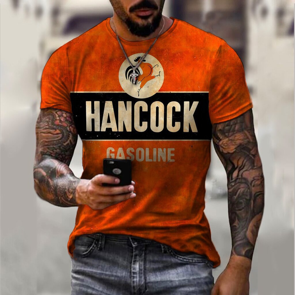 Men's Sports Round Neck Slim  Printed T-shirt