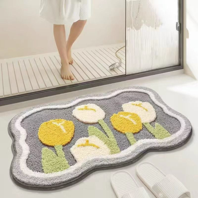 Bathroom Non-Slip Decorative Floor Mat – Cashmere-Like Absorbent and Stain-Resistant Carpet for Bathrooms