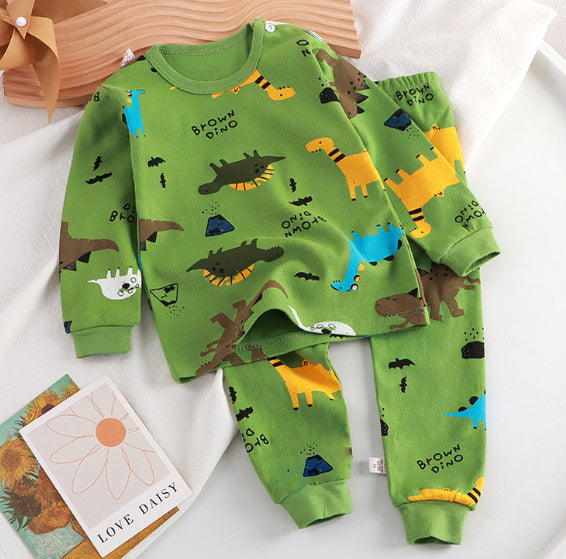 Children's Pure Cotton Cute Printed Autumn Clothes And Pants Set