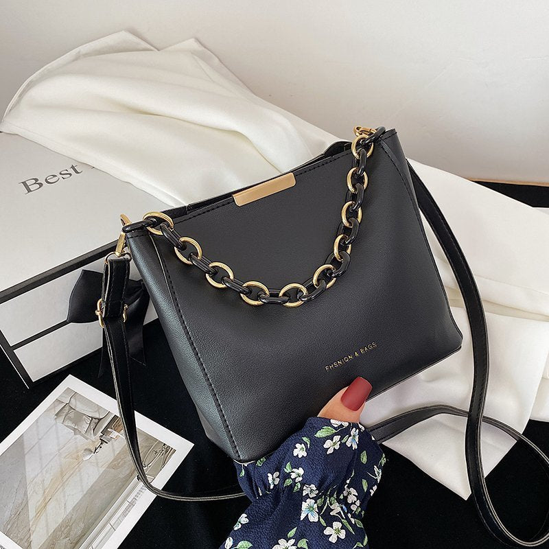 Bucket Bag With Chain Decoration