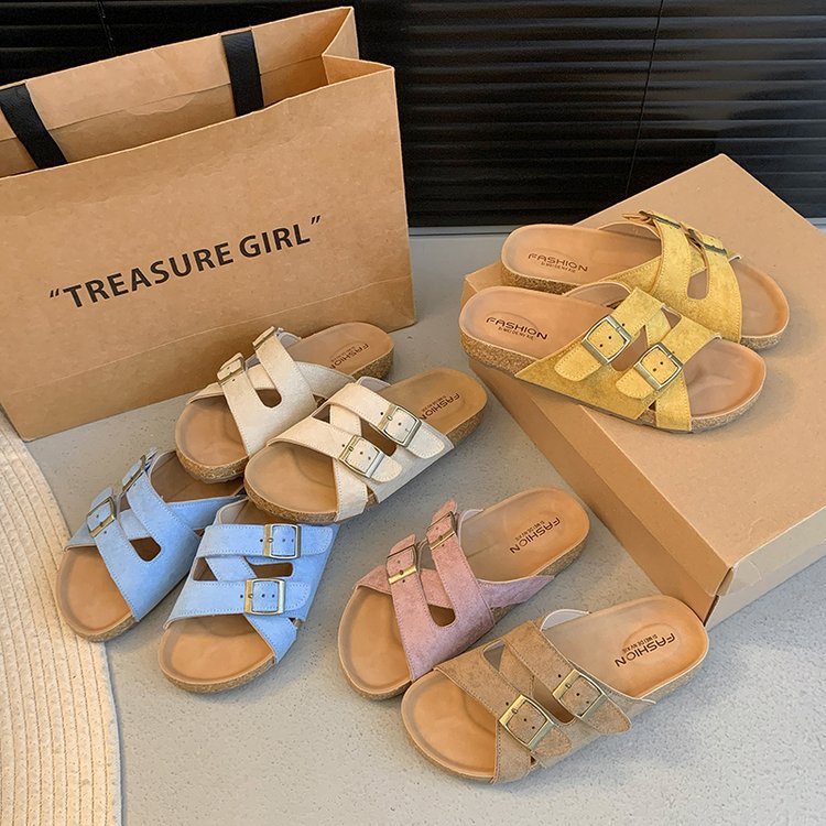 Women's Soft Leather Platform Slippers
