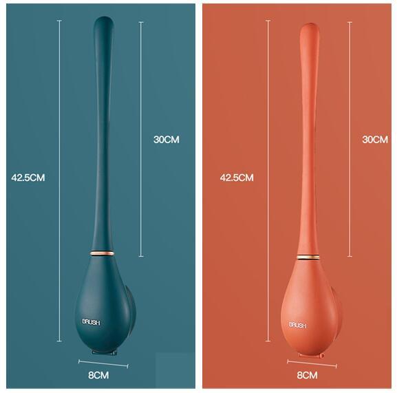 Wall-Mounted Silicone Toilet Brush – Long-Handled Household Cleaner