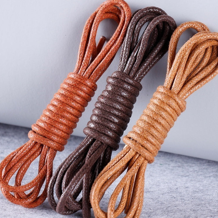 Round Waxed Shoelaces for Leather Shoes and Boots – 1 Pair