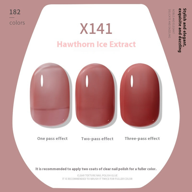 Nude Ice Transparent Color Cherry Red White UV Polish