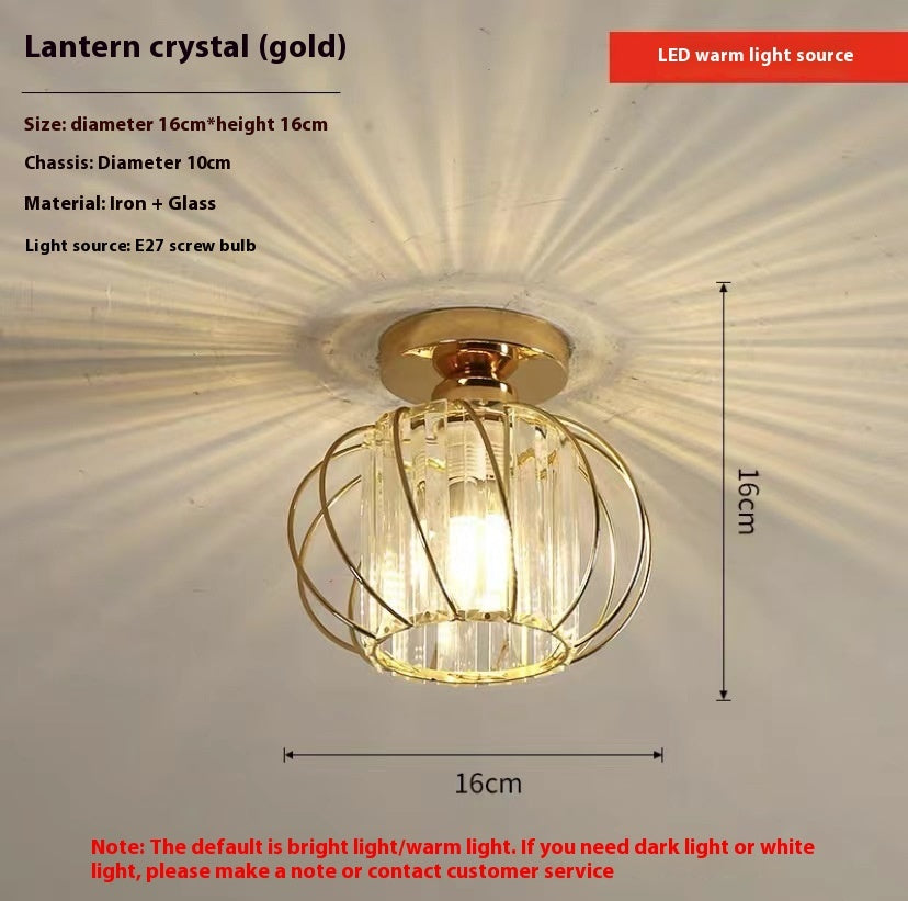 Nordic Corridor Hallway Balcony Modern Minimalist Creative Household Light Luxury Ceiling Lamp