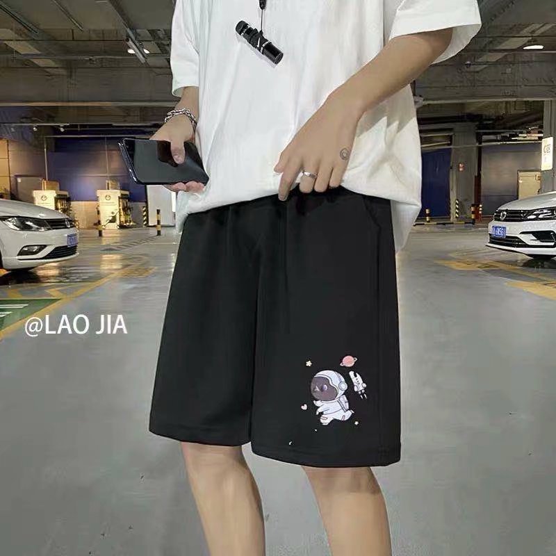 Cartoon Summer Boys Shorts Sports Casual Cropped Pants Loose Trendy Large Trunks Outer Wear Basketball Running Pants
