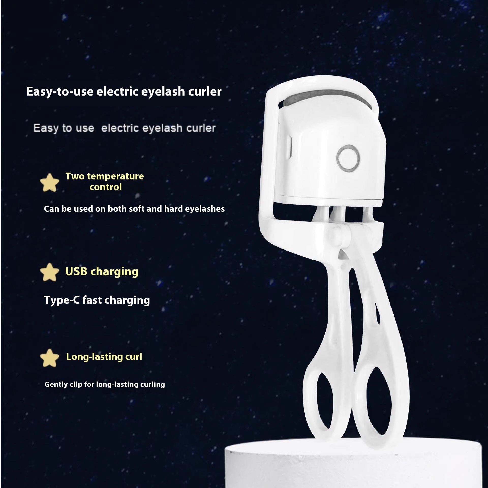Electric Eyelash Curler – Fast Heating, Long-Lasting Wide Angle Lash Curler