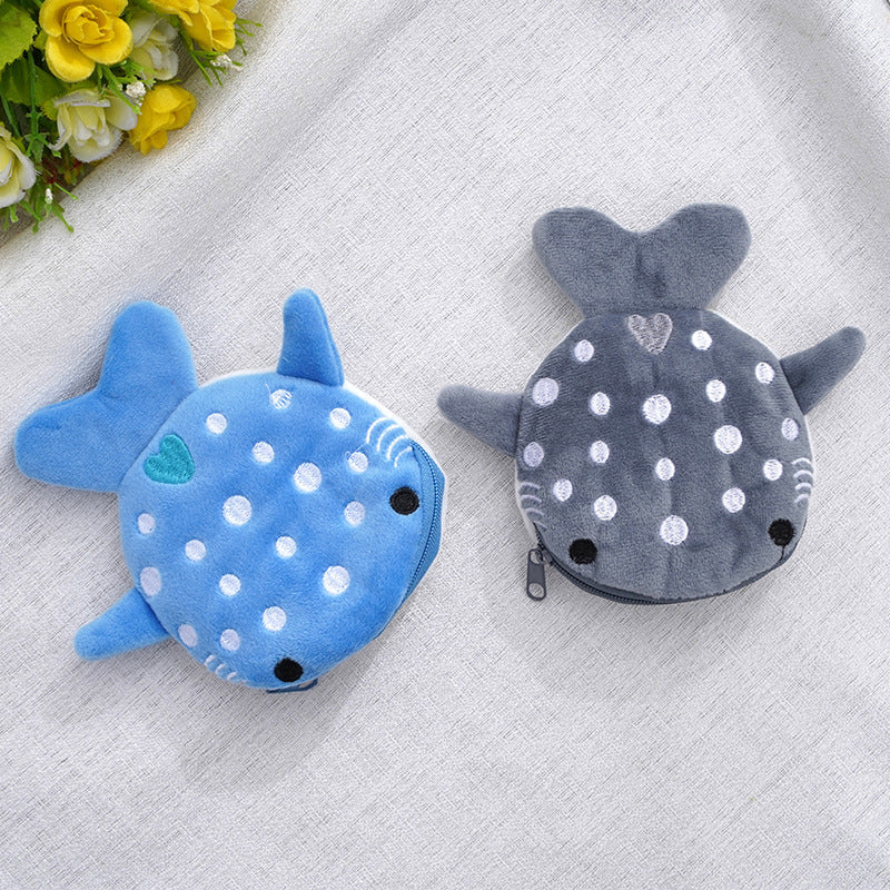 Plush Children’s Shark Coin Purse – Cute Cartoon Pendant Wallet