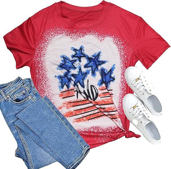 3D Digital Printing American Flag Women T-shirt