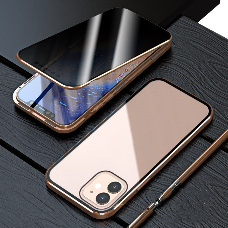 Magnetic Privacy Glass Case For X XS XR Anti-Spy 360 Protective