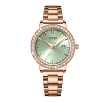 Rose Gold Strap Green Disc