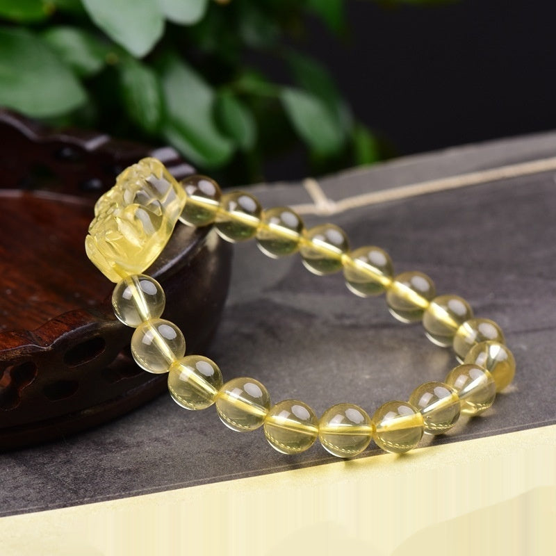 Fashionable And Individual Yellow Crystal Pendant Bracelet