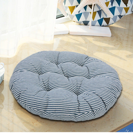 Botanical Flower Pattern Blended Rattan Floor Mat and Chair Seat Cushion