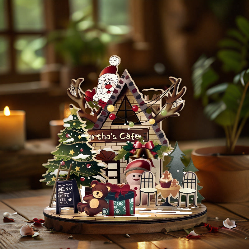 Creative Christmas Painted Wooden Assembled Ornaments