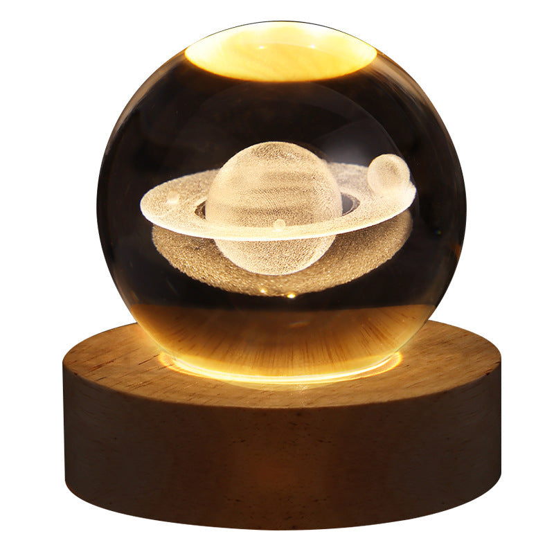 Luminous Starry Sky Moon and Planets Crystal Ball Night Lamp Projection Light
