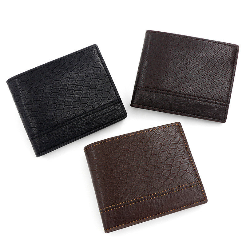 Men's PU Leather Snake Pattern Wallet Regular Fit Business