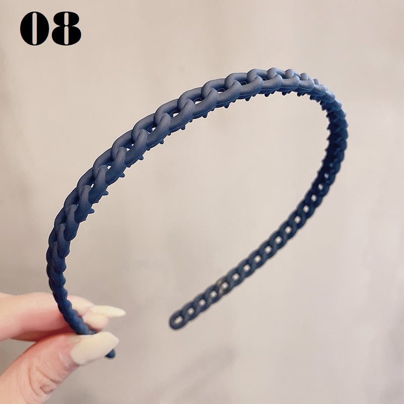 Simple Serrated Non-slip Solid Color Hair Headband
