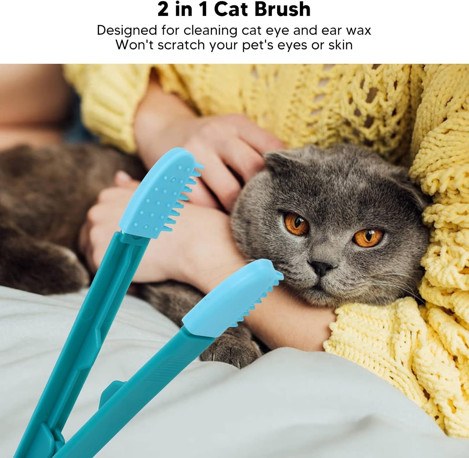 Gentle And Effective Pet Tear Stain Remover For Cats And Dogs - Soft Rubber Eye Comb For Small Pets